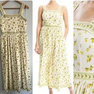 Lemon Print Maxi Dress